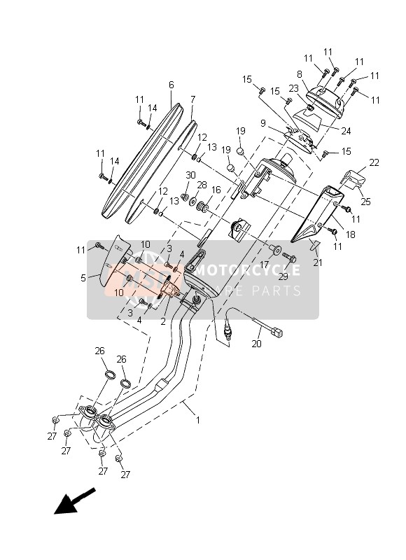 Yamaha XP500A (DNMS) 2015 Uitlaat voor een 2015 Yamaha XP500A (DNMS)